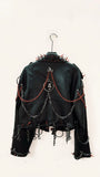 Vintage Gothic PU Leather Jacket for Women – Punk Skull Rivet
