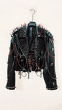Vintage Gothic PU Leather Jacket for Women – Punk Skull Rivet
