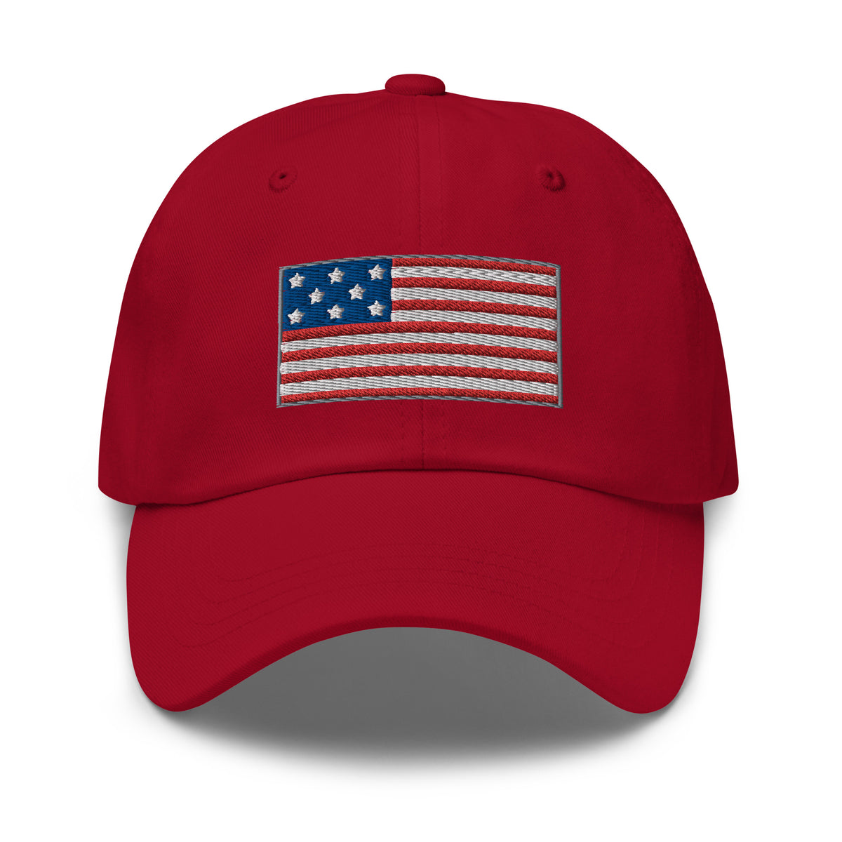 Embroidered American Flag Baseball Cap 100% Cotton Adjustable Dad Hat American Flag Blue Hat - Cursive - Unisex – The David Pakman  main image 2