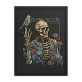 Floral Skeleton Framed Poster