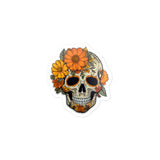 Orange Sugar Skull Sticker