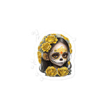 Yellow Catrina Skull Sticker