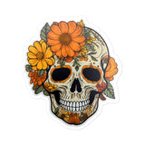 Orange Sugar Skull Sticker