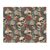 Roses and Skulls Throw Blanket