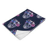 Watercolor Crowned Skull Blanket