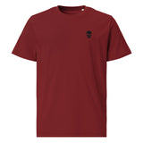 Embroidered Black Skull Organic Cotton T-shirt