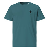Embroidered Black Skull Organic Cotton T-shirt