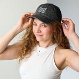 Butterfly Skull - Embroidered Vintage Cap