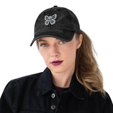 Butterfly Skull - Embroidered Vintage Cap