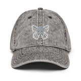 Butterfly Skull - Embroidered Vintage Cap