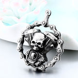 Motorcycle Chain Skull Necklace