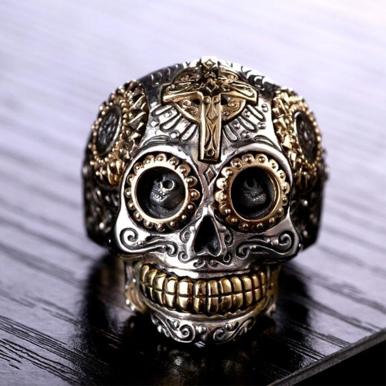 Mexican Skull Ring (Silver)