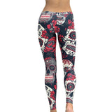 Mexican Skull Leggings Vintage Red