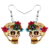Colorful Mexican Skull Earrings