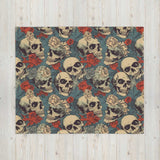 Roses and Skulls Throw Blanket