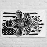 American Skull Biker Flag