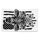 American Skull Biker Flag