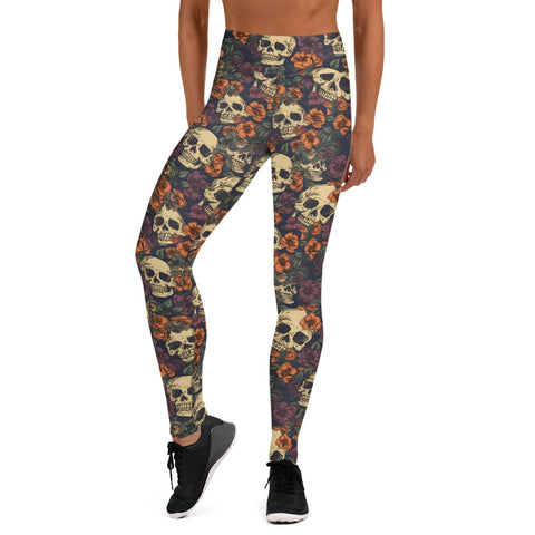  Yuiboo Gold Skulls on Black Dead King's Head Active Yoga  Leggings for Women Activewear Dressy Leggings for Women Tummy Control  X-Small : Clothing, Shoes & Jewelry