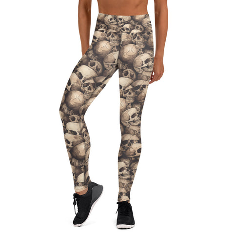 Skulls Recycled Leggings With Pockets All-over Funny Skulls Print