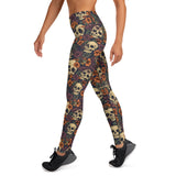 Floral Purple Skull Yoga Legging