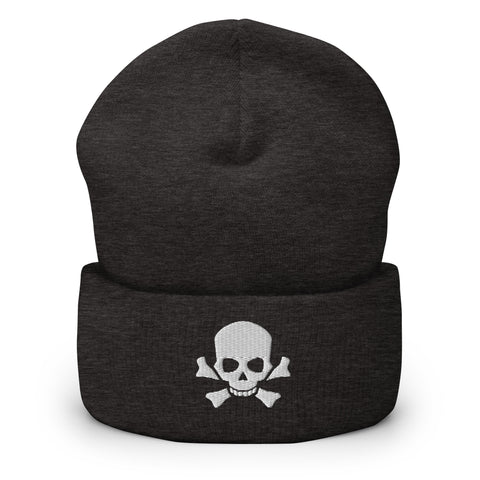 Skull and Crossbones Embroidered Beanie