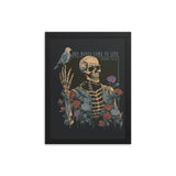 Floral Skeleton Framed Poster