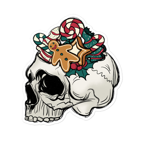 Christmas Deco Skull Sticker