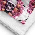 Pink Rose Halloween Skull Towel