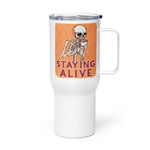 Staying Alive Skull Travel Mug