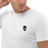 Embroidered Black Skull Organic Cotton T-shirt