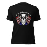  American Flag Skull Wings T-Shirt Black
