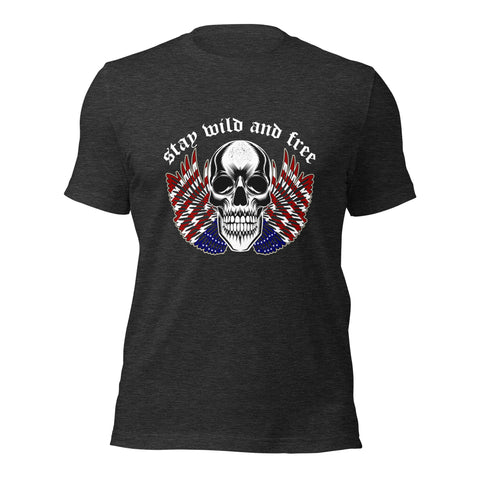 American Flag Skull Wings T-Shirt