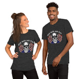  American Flag Skull Wings T-Shirt Couple