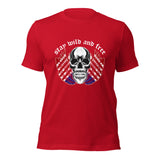  American Flag Skull Wings T-Shirt Red