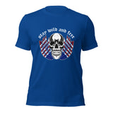  American Flag Skull Wings T-Shirt Blue