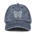 Butterfly Skull - Embroidered Vintage Cap
