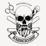 Barber Shop Skull Sticker