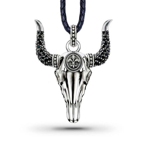 Bull Skull Pendant (Silver)