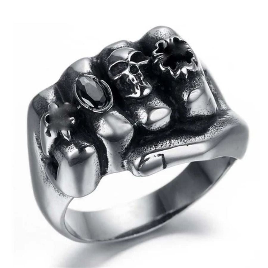 Red Fist Rings Fist Ring (Steel) – American Skulls