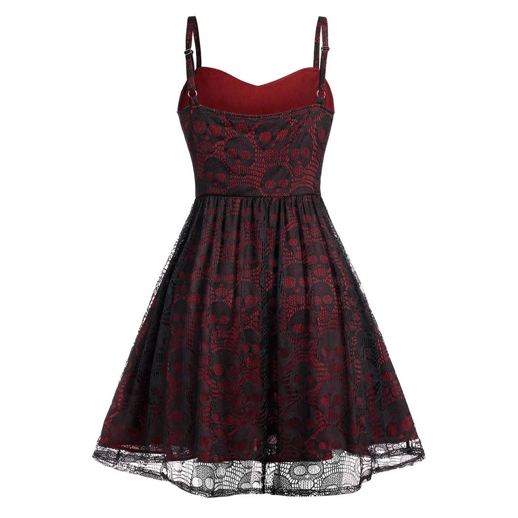 red skull dress Girls Skull Dress, Girls Halloween Dress, Dress With Red Roses, Day of the Dead, Skeleton, Goth, Gothic, Rockabilly, Teens, Tween, Toddler