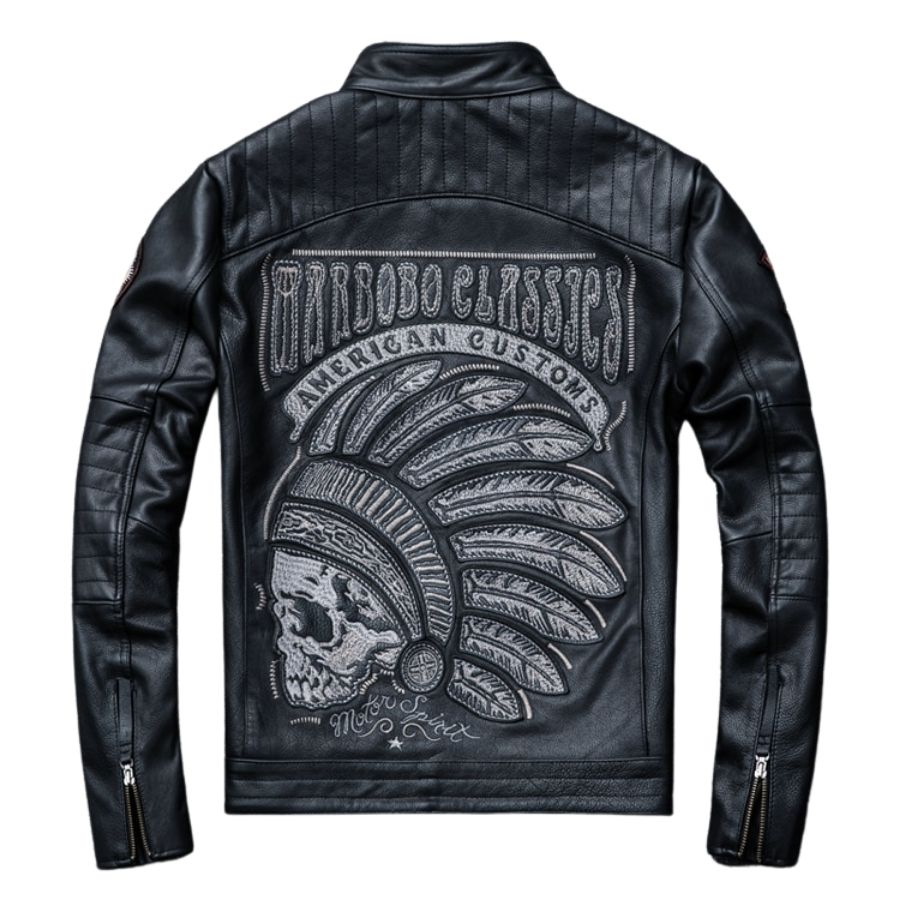 Skull Leather Jacket American Skulls